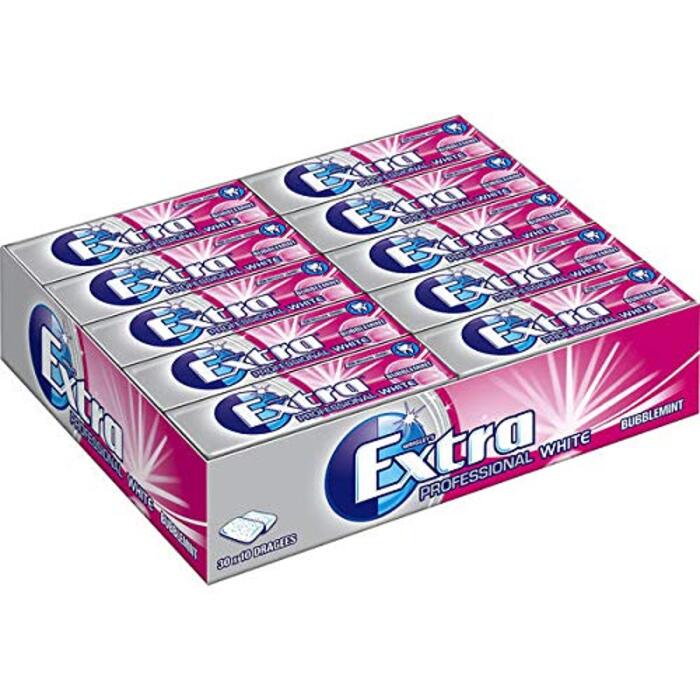 Упаковок жувальної гумки Wrigley's Extra Professional White BUBBLEMINT Bubbelmint 15 г 30 x 10 драже, 30