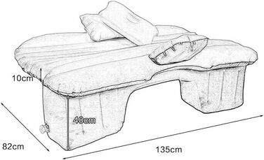 Надувний матрац Vinteky, надувний автомобільний матрац, автомобільне ліжко з електричним повітряним насосом, портативний товстіший автоматичний матрац для багажника та позашляховика, для вулиці/кемпінгу/подорожей, 140 см x 90 см x 45 см, бежевий