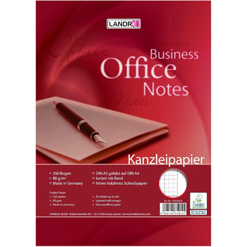 Папір Landr Chancellery формату А3, складений на формат А4, з полем праворуч, 80 г/м, 250 аркушів (квадрат, біле поле)