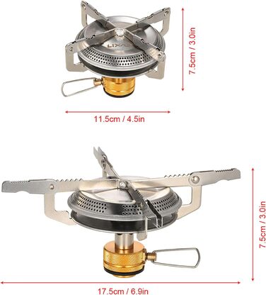 Кемпінгова газова плита Lixada, портативна кемпінгова плита, газова плита невелика 3500 Вт, складний рюкзак-піч на відкритому повітрі з сумкою для зберігання, для кемпінгу, походів, барбекю, пікніка Тип-2