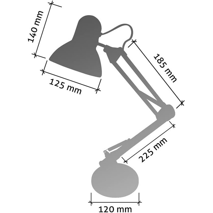 Зчленована настільна лампа Antigona Series E27, стильний дизайн, світло без відблисків, ідеальне освітлення для роботи та навчання (ЛАМПОЧКА НЕ ВХОДИТЬ В КОМПЛЕКТ) (ЧОРНИЙ)