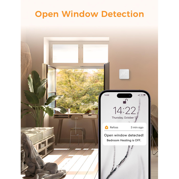 Термостат опалення Refoss WiFi, термостат водяної теплої підлоги, бойлер, розумний термостат, кімнатний термостат голосового керування, настінний інтелектуальний цифровий термостат дистанційного керування для HomeKit, Alexa, Google