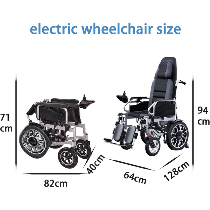 Розбірне електричне інвалідне крісло, портативне мобільне інвалідне крісло для людей похилого віку, підходить для подорожей на свіжому повітрі