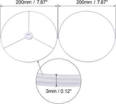 Карта джерел 2 Комплект абажура Кільце 200мм Діаметр. Каркас тримача для тримача для залізної лампи