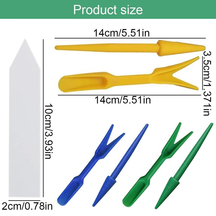 Набір для викопування розсади WeddHuis 3 З вставними картками для викопування палицею та виделкою для викопування розсади Викопування, вирощування розсади, посадка, перенесення горщиків, заміна ґрунту (15 см)