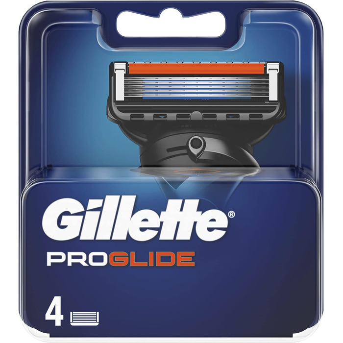 Наповнювачі для чоловічих бритв Gillette ProGlide, 4 шт. и, з 5 антифрикційними лезами для ретельного, тривалого гоління 4 заправними лезами