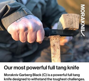 Ніж Morakniv Garberg Full Tang з фіксованим лезом з вуглецевої сталі, 10,9 см, полі піхви, чорний