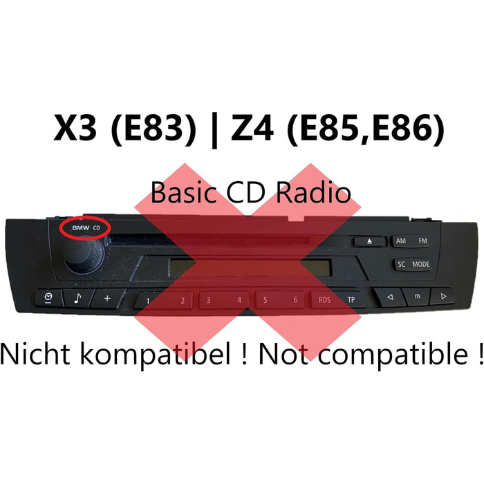 Музичний адаптер Bluetooth, сумісний для BMW E36 і Z3 з радіо C43 CD43 BE2450 BE2455 (плоский штифт)