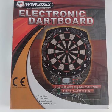 ВИГРАТИ. MAX Electronic Dartboard Професійний набір з 65 варіантів для 1-8 гравців з 12 дротиками 12 професійних польотів 100 наконечників стріл Аксесуари Класичний дизайн