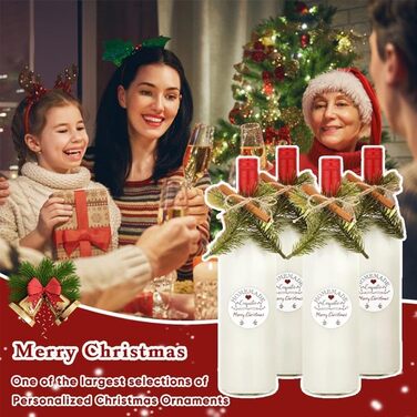 Комплект Різдвяні наклейки на етикетку вина Coquito та гілки ялиці з корицею, прикраса для вина, весілля, вечірка, прикраса, національна різдвяна прикраса Coquito, винні банти, 97 шт., /