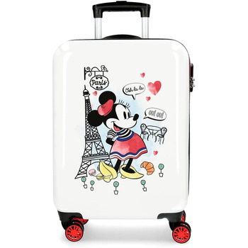 Валіза Disney Minnie Around The World Cabin Валіза червона 38x55x20 см Тверда оболонка ABS Комбінований замок 34L 2.6Kgs 4 подвійні колеса Сумка для ручної поклажі Біла