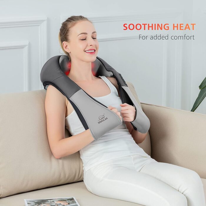 Для плечей, шиї, спини з функцією нагрівання, 4D Rotation Neck Massager проти напруги для домашнього офісу та автомобіля, подарунок для чоловіків, жінок