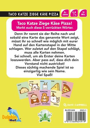 Піца тако з козячим сиром, гра для вечірок, карткова гра, 2-8 гравців, вік 8, 10 хвилин, німецька мова
