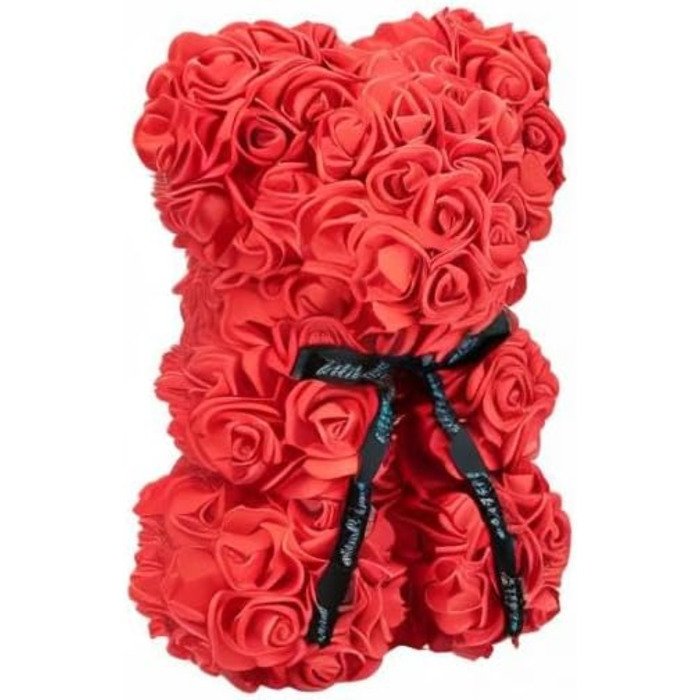 Ведмедик Mia Milano Teddy Bear Roses with Gift Box I Rose Teddy Red - 30cm - Decoration Rose Bear for Her I День святого Валентина Decoration Gift I Infinity Rose Bear