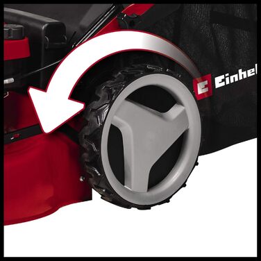 Бензинова газонокосарка Einhell GC-PM 46/4 S HW-E (функція електричного запуску, до 1400 м, 2000 Вт, ширина зрізу 46 см, травозбірник 70 л, 6-ступінчасте центральне регулювання висоти зрізу 30 - 80 мм) Ширина зрізу 46 см з електричним запуском без аксесуа