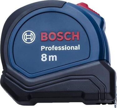 Рулетка Bosch Professional 8 м Autlock (управління однією рукою, затискач на ремені, магнітний гачок, 2 кнопки зупинки, нейлонова сталева стрічка 27 мм) 8 м