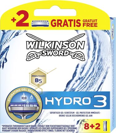 Бритва Wilkinson Sword Hydro 3 леза для чоловіків, 10 лез, бритва 8 2 шт.