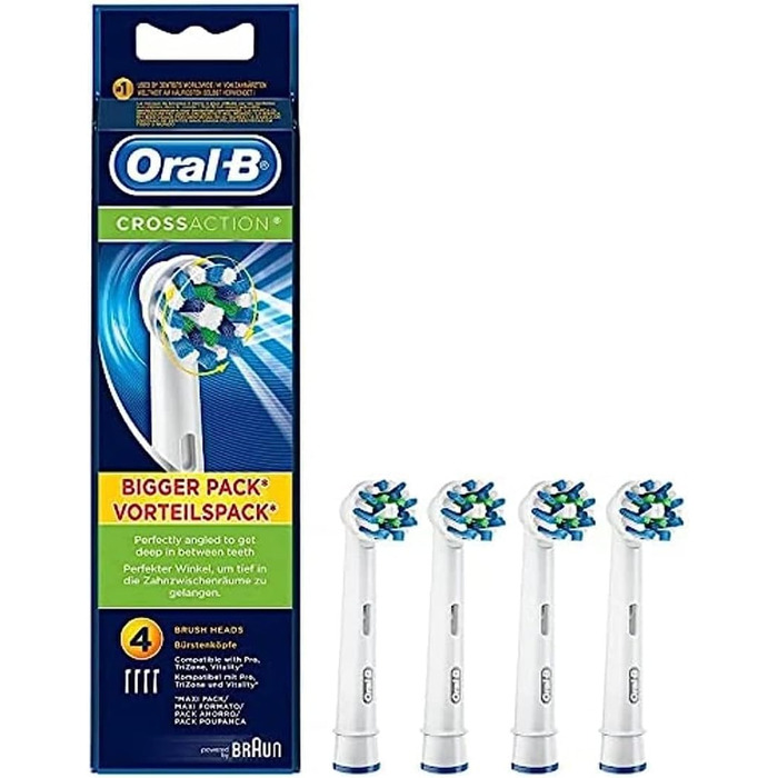 Змінні насадки для щітки Oral-B Brown CrossAction, 4 шт. и білі