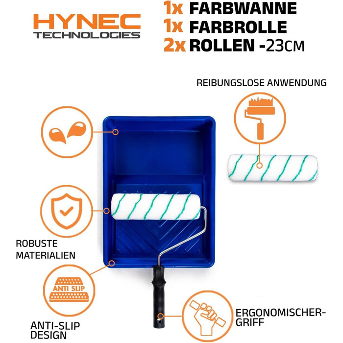 Невеликий набір малярного валика Hynec Tech Пензлі для малювання, лоток для фарби та аксесуари Великий і малий малярний валик Валик Набір фарб Рулони інструментів для фарбування Інструменти та приладдя для фарбування Professionnel