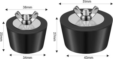Зимові пробки для басейну 2 шт. и, гумові пробки басейну 38-51 мм з болтами з нержавіючої сталі, зимові пробки для басейну Intex для зливних труб для басейну