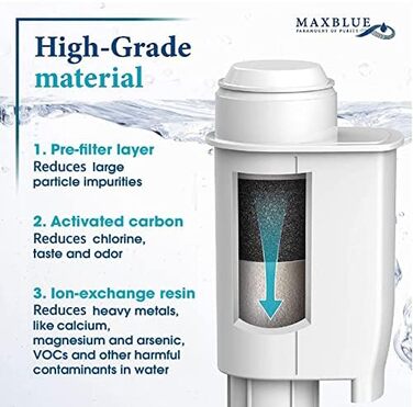 Фільтри для води Maxblue із 4 комплектів, заміна Brita Intenza, Saeco CA6702/00, НЕ для AquaClean, PFAS, PFOA/PFOS Reduce (4)