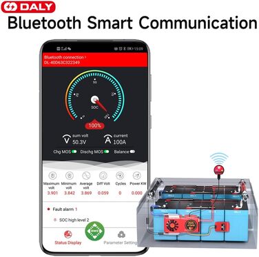 Паралельний модуль DALY BMS 1 A з вентилятором Smart BMS LiFePo4 8S 24 В 250 А та портом CAN, Smart BMS Bluetooth ключ для літієвих акумуляторів 3,2 В, інвертор, ДБЖ та домашня система зберігання Lifepo4 8S 24V CAN BT 250A вентиляторпаралельний Module1A