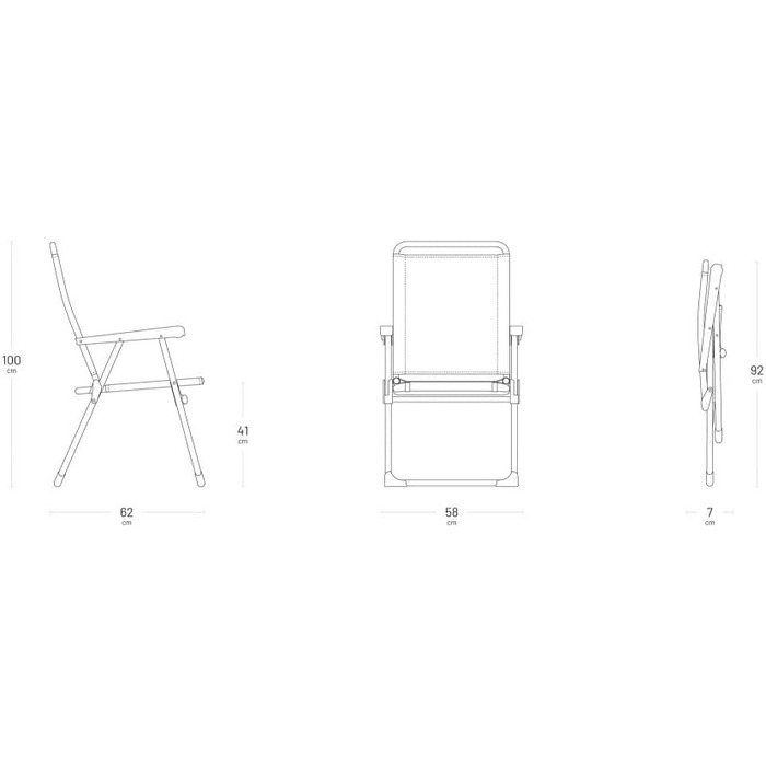 Розкладне крісло Lafuma Mobilier ALU Victoria, Batyline, Seigle II, 62x57x100 см