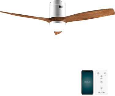 Стельові вентилятори з підсвічуванням EnergySilence Aero 5600 Aqua GoldWhite Connected, 132 см, 40 Вт, світлодіодне світло 20 Вт, 3 лопаті, 6 швидкостей, таймер, режим зима/літо, Wi-Fi, Gold-Sie