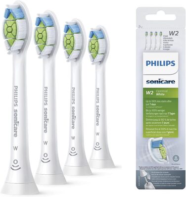 Оригінальні насадки для зубної щітки Philips Sonicare W2 Optimal White Standard Sonic - упаковка з 8 шт. , біла (модель HX6068/12) (4 упаковки)