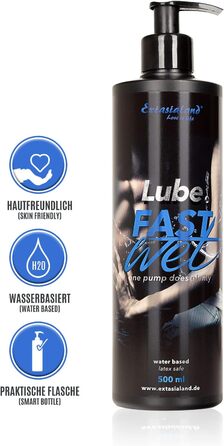 Масажний гель на водній основі Extasialand Lube Fastwet 500 мл з мастилом Smart Pump Cap 500 мл (1 упаковка)