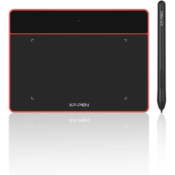 Графічний планшет XP-PEN Deco Fun XS 4.8'x3 з пером без батареї 8192 Лоток для цифрового друку (чорний) (червоний)