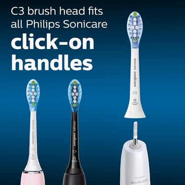 Оригінальна насадка для зубної щітки Philips Sonicare C3 Premium Plaque Control, HX9044/65, 4 шт. и, біла