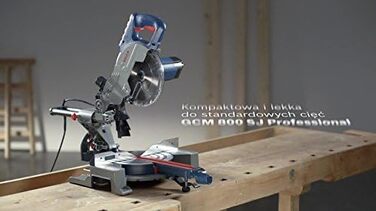 Професійна торцювальна пила Bosch GCM 800 SJ (потужність 1400 Вт, діаметр пильного диска 216 мм, в комплекті 1 циркулярне пиляльне полотно, шестигранний ключ)