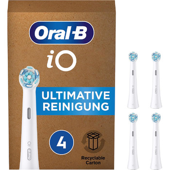 Щітки для чищення Oral-B iO Ultimate для електричної зубної щітки, 4 шт. и, неперевершене чищення зубів за технологією iO, упаковка, готова до поштової скриньки, подарунок на День святого Валентина для неї/нього