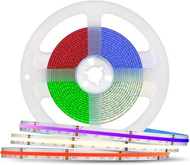 Гнучка світлодіодна стрічка високої щільності 5M 896LED/M 4480LEDs 16W/M DC24V IP30 Неводонепроникний багатобарвний для прикраси будинку своїми руками (без вмісту блоку живлення та контролера) (Fcobrgbnw, 3M 896 світлодіодів/м), 2700K)