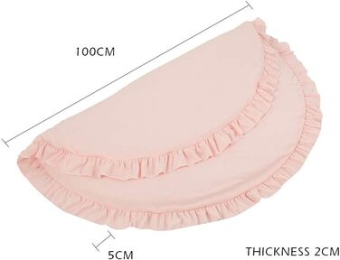 Ігровий килимок для дитини, круглий м'який бавовняний ігровий килимок, дитячий ігровий килимок товщиною 2 см, 100 см x 100 см (рожевий)