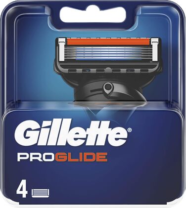 Наповнювачі для чоловічих бритв Gillette ProGlide, 4 шт. и, з 5 антифрикційними лезами для ретельного, тривалого гоління 4 заправними лезами