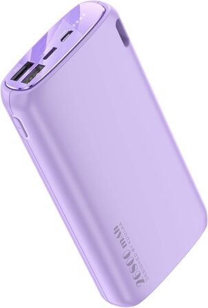 Зовнішній акумулятор для мобільного телефону Kuulaa Powerbank 26800mAh, Power Bank Macaroon Color Dual Output Portable Charger Зовнішній акумулятор, сумісний з iPhone 16 15 14 13 12 Pro Max Samsung iPad Huawei, фіолетовий