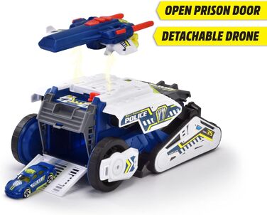 Поліцейський автомобіль Dickie Toys Rescue Hybrids Police Bot (35 см) - футуристична поліцейська машина (велика) з функцією трансформації та іншими функціями, іграшка зі світлом і звуком для дітей від 3 років Rescue Hybrids поліцейський робот