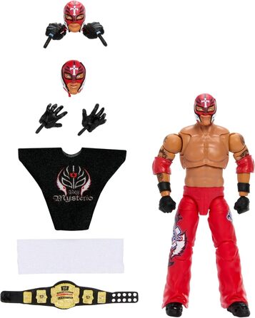 Колекційна фігурка Mattel WWE Ultimate Edition Rey Mysterio Fan TakeOver зі змінними аксесуарами, додатковими головами та змінними руками HVV70