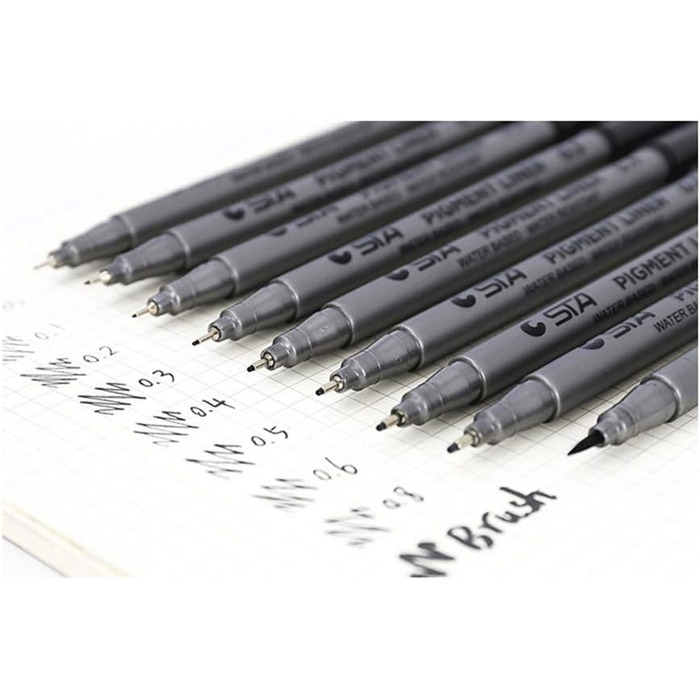 Ручки Yongbest Black Fineliner, 9 наборів ручок Fineliner, мікролайнер, ручки для малювання для ескізів, малювання, архітектура, аніме, ультратонкий лайнер, письмо, інженерія