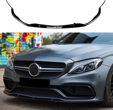 Губа спойлера переднього бампера для Mercedes Benz W205 C205 C63 AMG 15-22 Gloss Black