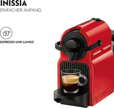 Капсульна машина Nespresso Inissia XN1005 від Krups Готовий до роботи дуже швидко Автоматичне відключення Вишня Червона Червона (Рубін)