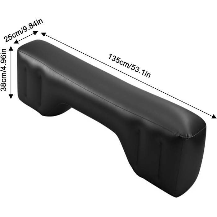 Автомобільний надувний матрац Chaies Позашляховик Надувний матрац для позашляховиків / MVP / седанів, шумопоглинаючий автомобільний надувний матрац Надувна накладка на заднє сидіння Подушка Автомобільний матрац Ліжко для подорожей тощо Чорний