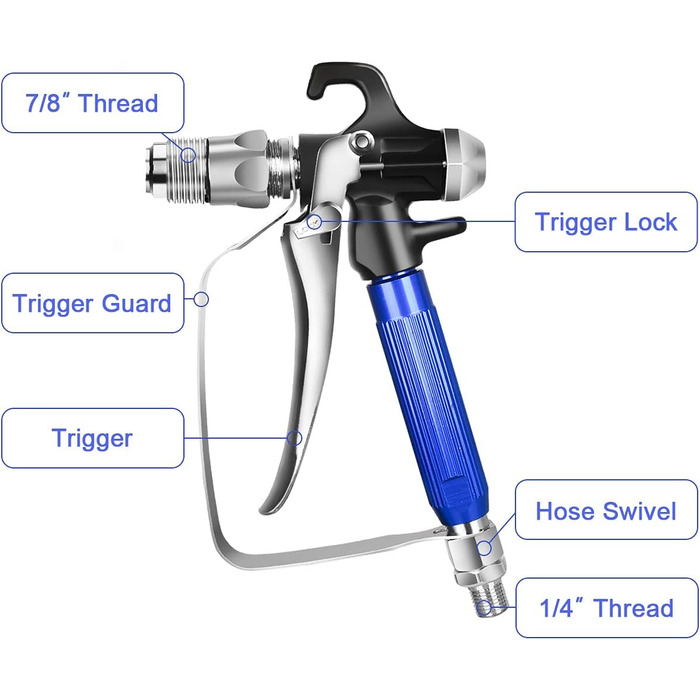 Безповітряний фарборозпилювач Jajadeal і 15-метровий шланг для безповітряного розпилення з 8-дюймовим подовжувачем, форсункою 517 і захисним кожухом сидіння форсунки безповітряного розпилення