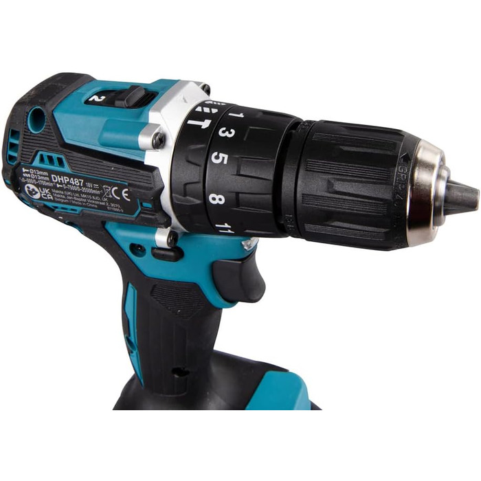 Акумуляторний комбінований дриль Makita DHP487Z 18V (без акумулятора, без зарядного пристрою) Акумуляторний комбінований дриль одинарний