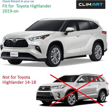 Вітровий дефлектор CLIM ART для/сумісний з позашляховиком Toyota Highlander 2019-2024, чохол від дощу на вікно автомобіля, дефлектори дощу, інтегровані дефлектори, 4 шт. и для Toyota Highlander 2019-2024, інтегрований