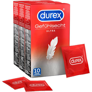 Презервативи Durex Extra Thin для більш інтенсивних відчуттів з 20 тоншого матеріалу на кінчику Durex Feeling Ultra 24 шт. и