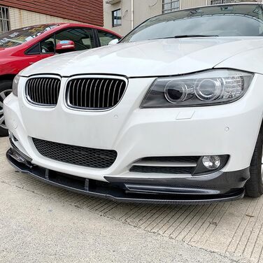 Спойлер переднього бампера, сумісний з BMW E90 E91 LCI 320i 330i 2009 2010 2011 2012, спойлер губи підборіддя переднього бампера для автомобіля, зовнішній вигляд з B-вуглецевого волокна Звичайний вигляд B-Carbon Fiber