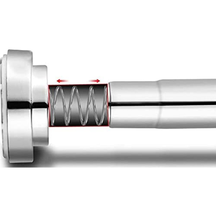 Карниз для душових штор Телескопічна штанга з нержавіючої сталі довжиною від 40-230 см на вибір без свердління (штанга 105-185 см)